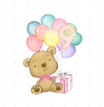 Load image into Gallery viewer, Birthday Bear Numbers Design
