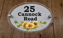 Load image into Gallery viewer, UV Printed Oval House Wall Sign - Floral - Fully Personalised
