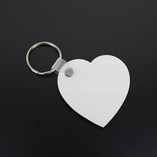 MDF Double Sided Heart Shaped Keyrings - Mackie Direct