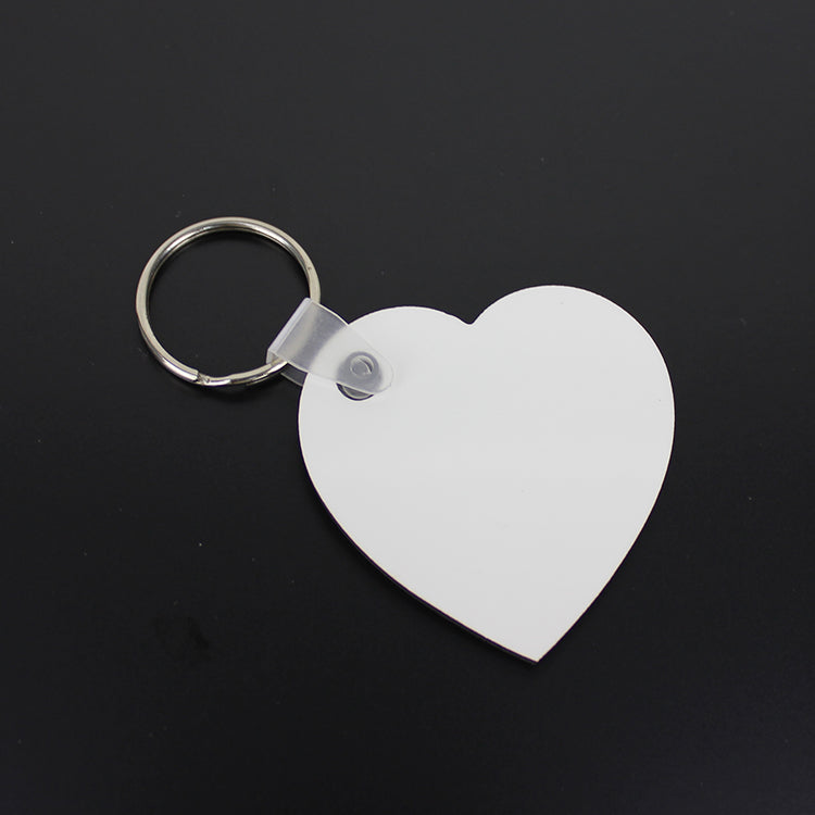 MDF Double Sided Heart Shaped Keyrings